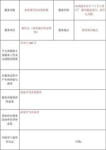 学生参与社区服务活动记录表