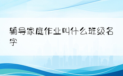 辅导家庭作业叫什么班级名字