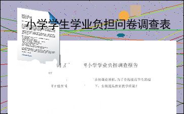 中小学生课业负担调查问卷的调查单位